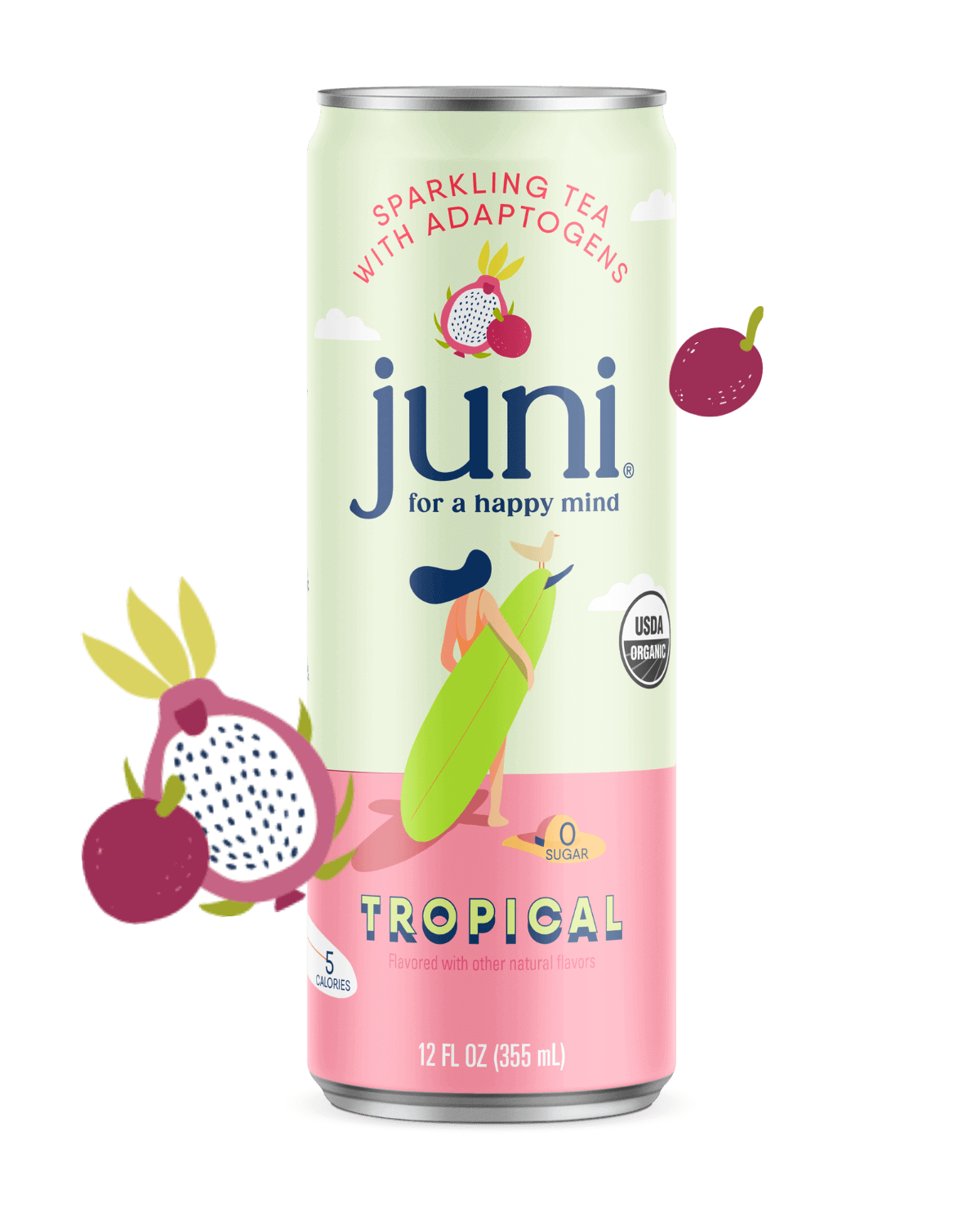 Juni Sparkling Adaptogenic Tea | Tropical, Passion & Dragonfruit Blend ...