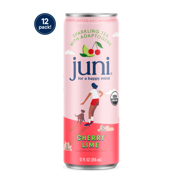 Juni Sparkling Adaptogen Drinks | Cherry Lime | 12-Pack