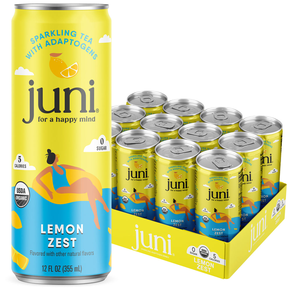Juni Sparkling Tea with Adaptogens | Lemon Flavor | 12-Pack – Drink Juni