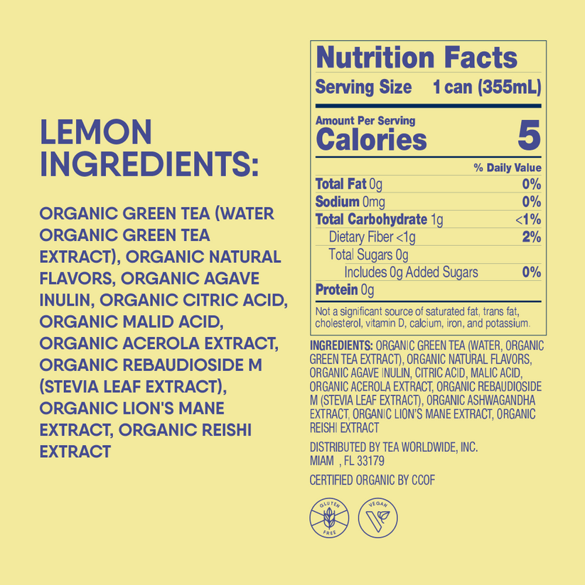 Juni Sparkling Tea with Adaptogens | Lemon Flavor | 12-Pack – Drink Juni