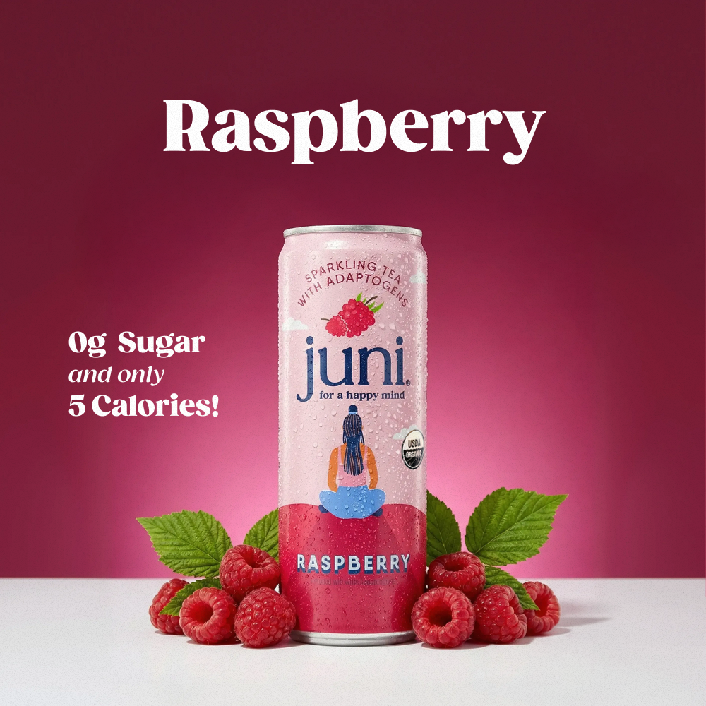 Juni Sparkling Adaptogenic Tea - Raspberry – Drink Juni