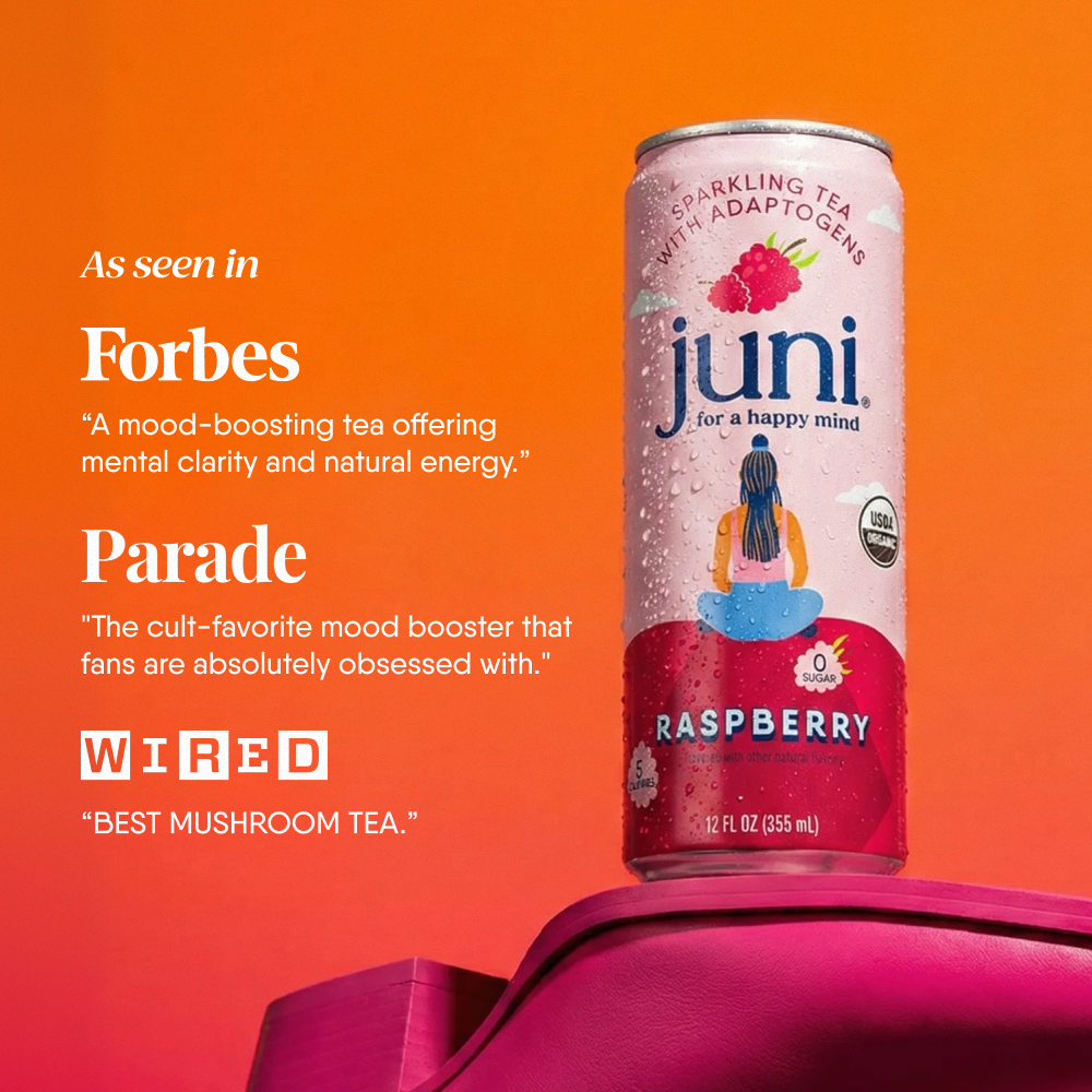 Juni Tea Raspberry Juni Sparkling Adaptogenic Tea - Raspberry – Drink Juni